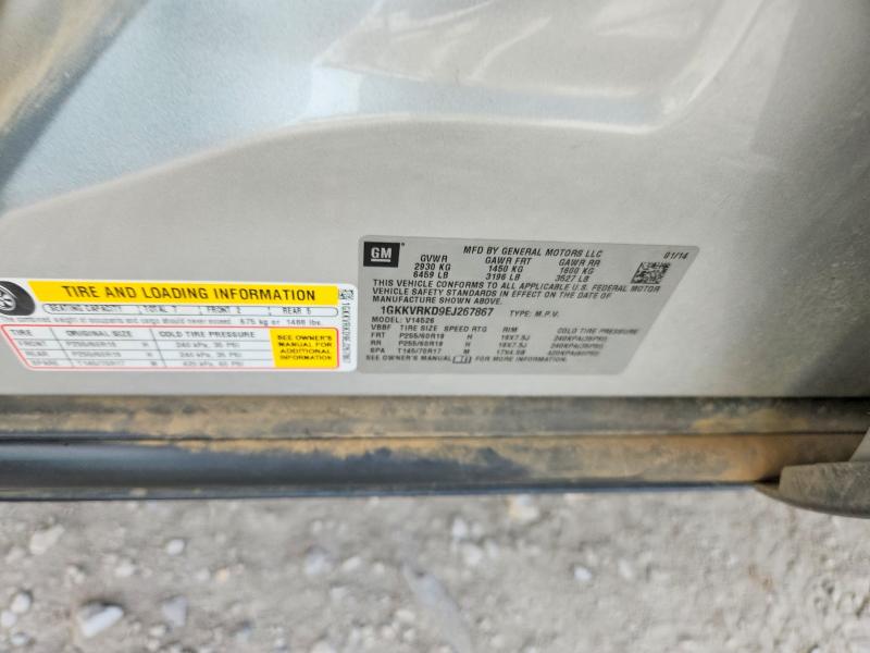 61980436 :رقم المزاد ، 1GKKVRKD9EJ267867 vin ، 2014 Gmc Acadia مزاد بيع
