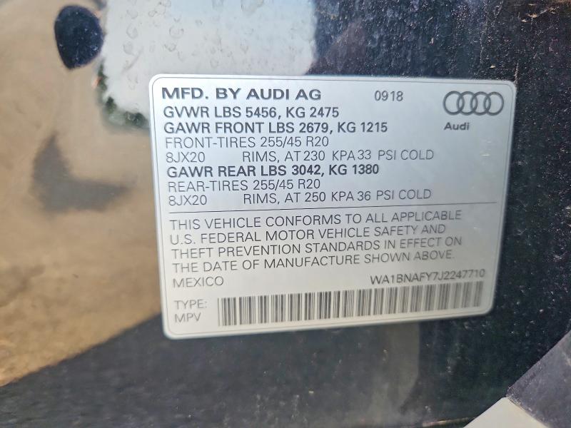 61195276 :رقم المزاد ، WA1BNAFY7J2247710 vin ، 2018 Audi Q5 مزاد بيع