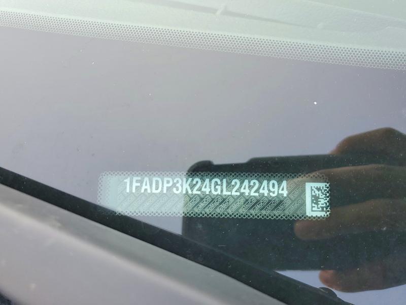 62261326 :رقم المزاد ، 1FADP3K24GL242494 vin ، 2016 Ford Focus مزاد بيع