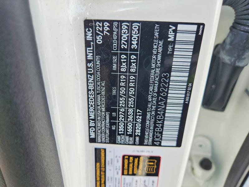 Aukcja sprzedaży 2022 Mercedes-benz Gle, vin: 4JGFB4KB4NA762223, numer aukcji: 62270506