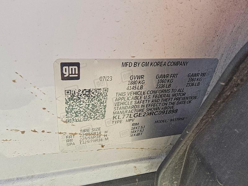 Продажа на аукционе авто 2024 Chevrolet Trax, vin: KL77LGE29RC091898, номер лота: 61496376