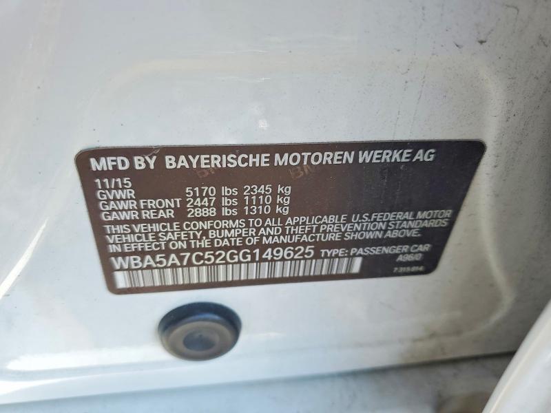 Продаж на аукціоні авто 2016 Bmw 528, vin: WBA5A7C52GG149625, номер лоту: 63181326