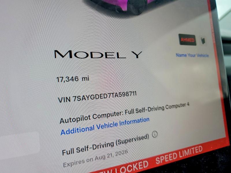 Продажа на аукционе авто 2026 Tesla Model Y, vin: 7SAYGDED7TA598711, номер лота: 62949486