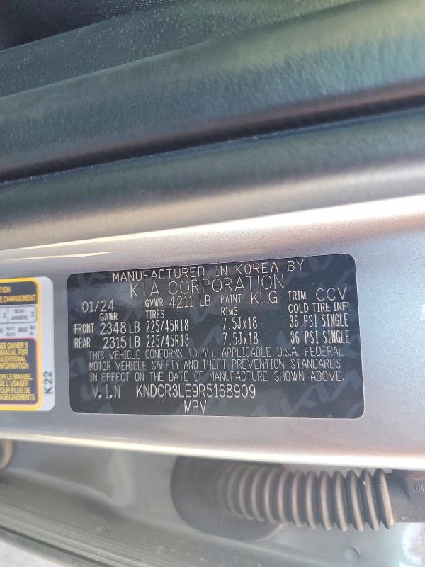 Aukcja sprzedaży 2024 Kia Niro, vin: KNDCR3LE9R5168909, numer aukcji: 57050716