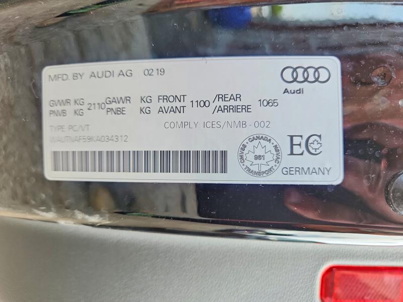 2019 Audi A5 მანქანა იყიდება აუქციონზე, vin: WAUTNAF59KA034312, აუქციონის ნომერი: 61361696