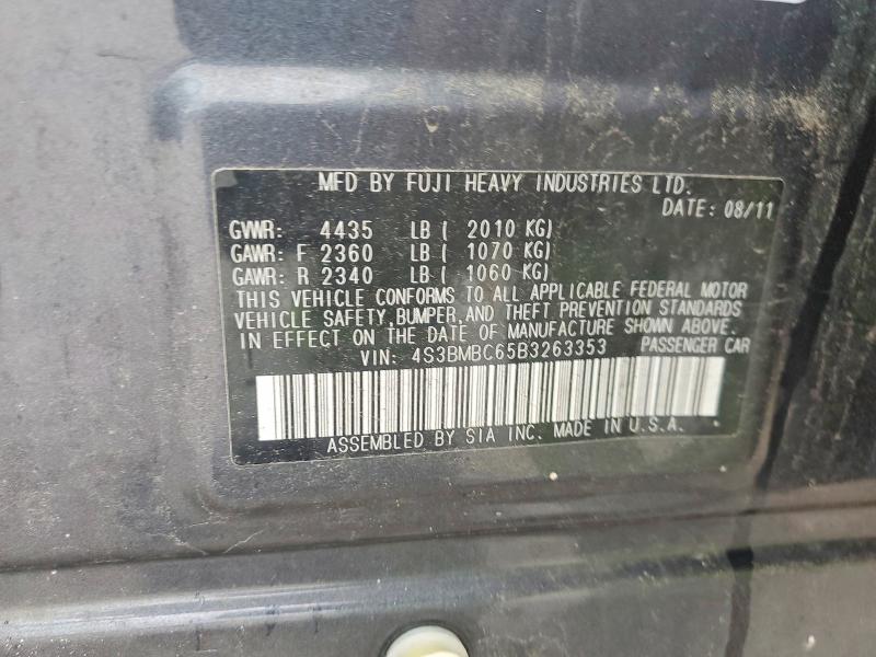 Продажа на аукционе авто 2011 Subaru Legacy, vin: 4S3BMBC65B3263353, номер лота: 85769995