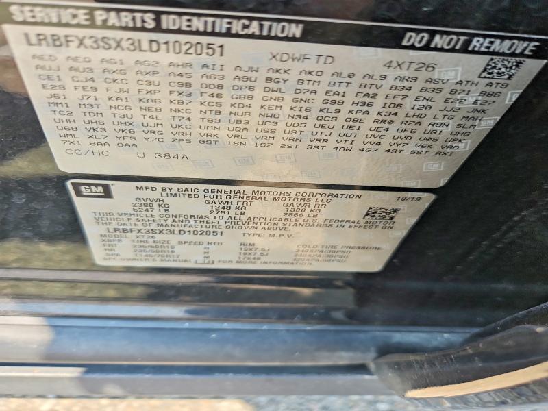Aukcja sprzedaży 2020 Buick Envision, vin: LRBFX3SX3LD102051, numer aukcji: 61250076