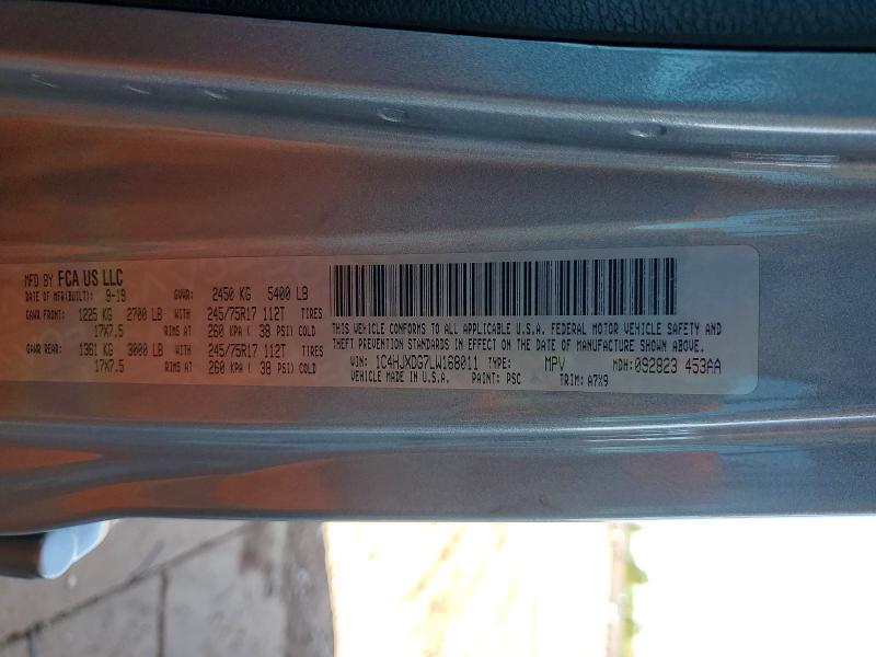 2020 Jeep Wrangler Unlimited მანქანა იყიდება აუქციონზე, vin: 1C4HJXDG7LW168011, აუქციონის ნომერი: 62534886