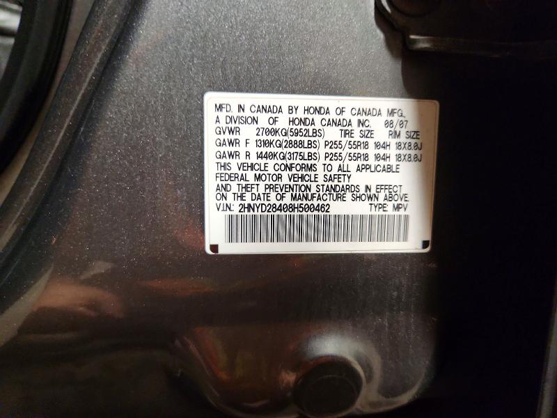 Aukcja sprzedaży 2008 Acura Mdx, vin: 2HNYD28408H500462, numer aukcji: 59322426