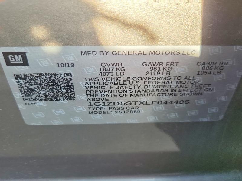 Продажа на аукционе авто 2020 Chevrolet Malibu, vin: 1G1ZD5STXLF044405, номер лота: 60781526