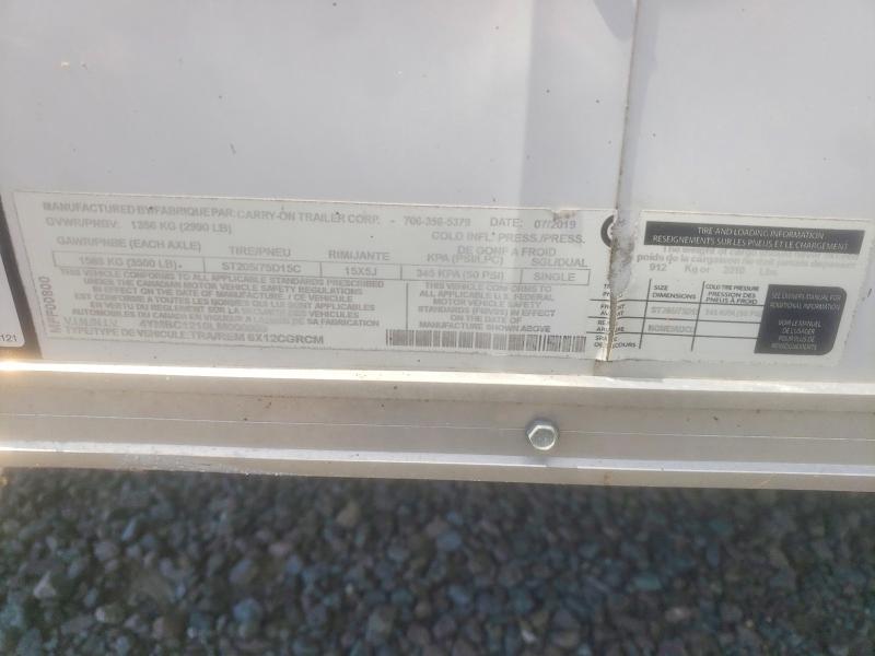 Aukcja sprzedaży 2020 Carry On Trailer, vin: 4YMBC1210LM000909, numer aukcji: 60611726