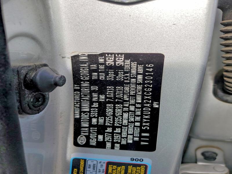 Aukcja sprzedaży 2012 Kia Sorento, vin: 5XYKUDA2XCG230146, numer aukcji: 62046096