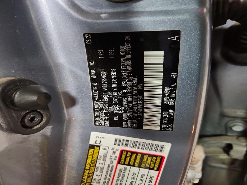 Aukcja sprzedaży 2022 Toyota Highlander, vin: 5TDGZRBH0NS197901, numer aukcji: 62561856