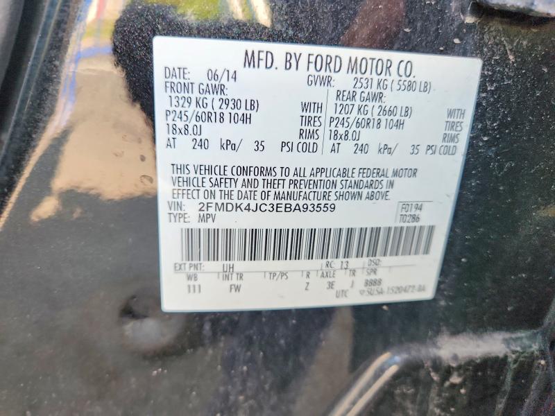 Продажа на аукционе авто 2014 Ford Edge, vin: 2FMDK4JC3EBA93559, номер лота: 62923296