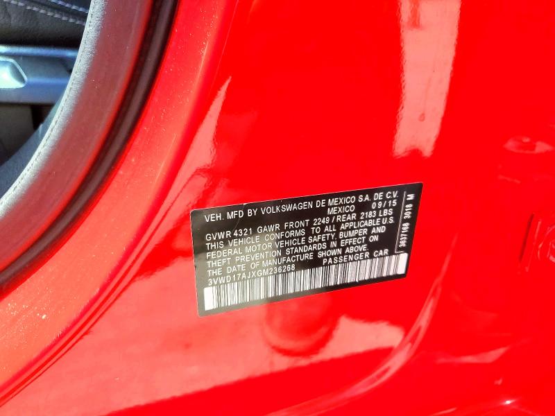 Продажа на аукционе авто 2016 Volkswagen Jetta, vin: 3VWD17AJXGM236268, номер лота: 62473246