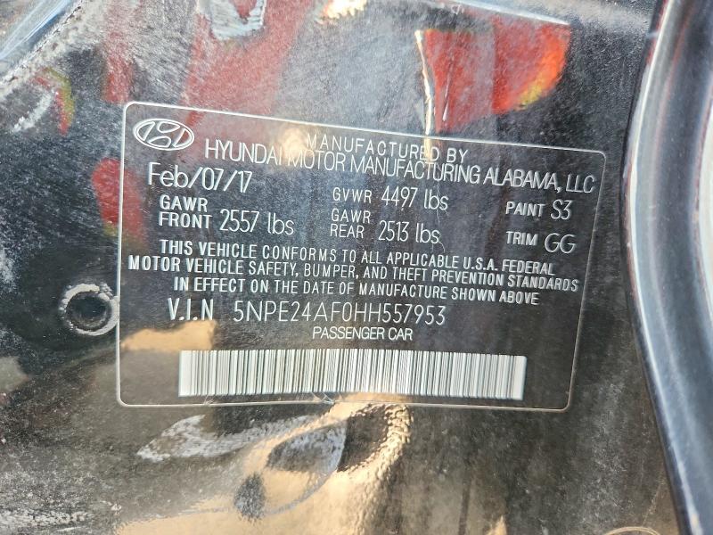 Продажа на аукционе авто 2017 Hyundai Sonata, vin: 5NPE24AF0HH557953, номер лота: 62163146