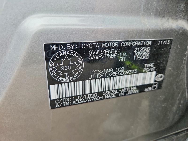 61480106 :رقم المزاد ، JTHCF1D28E5009373 vin ، 2014 Lexus Is مزاد بيع