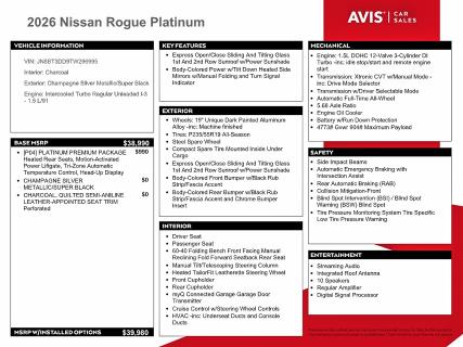 Продажа на аукционе авто 2026 Nissan Rogue, vin: JN8BT3DD9TW296995, номер лота: 58483916