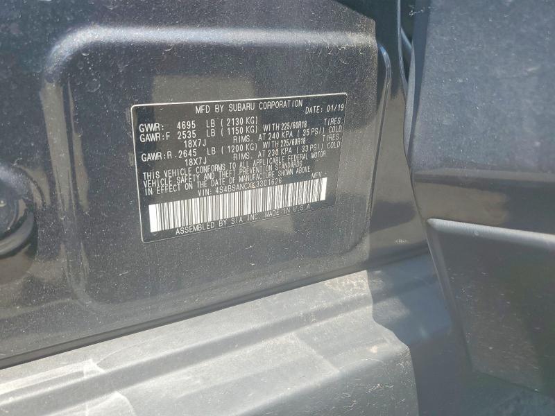 61919256 :رقم المزاد ، 4S4BSANCXK3301626 vin ، 2019 Subaru Outback مزاد بيع