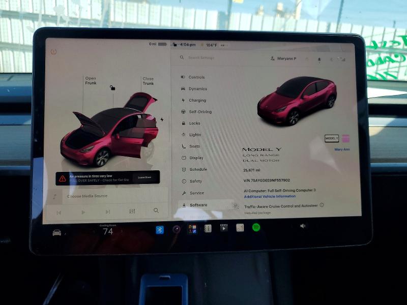 61356376 :رقم المزاد ، 7SAYGDEE9NF557902 vin ، 2022 Tesla Model Y مزاد بيع