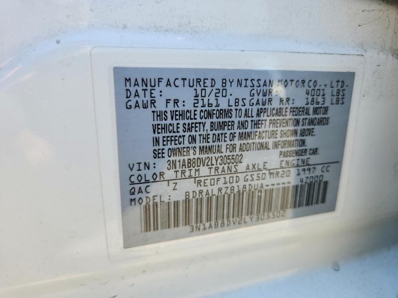 Aukcja sprzedaży 2020 Nissan Sentra, vin: 3N1AB8DV2LY305502, numer aukcji: 61156456