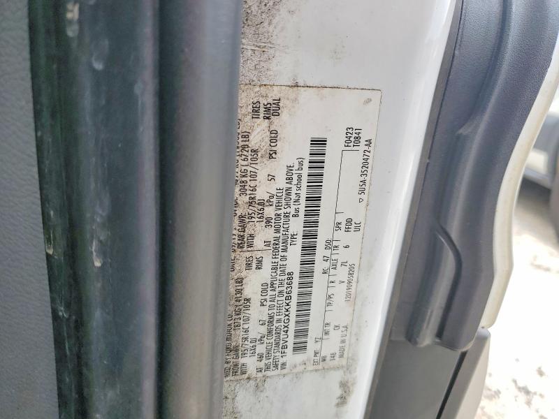 2019 Ford Transit მანქანა იყიდება აუქციონზე, vin: 1FBVU4XGXKKB63688, აუქციონის ნომერი: 61465766