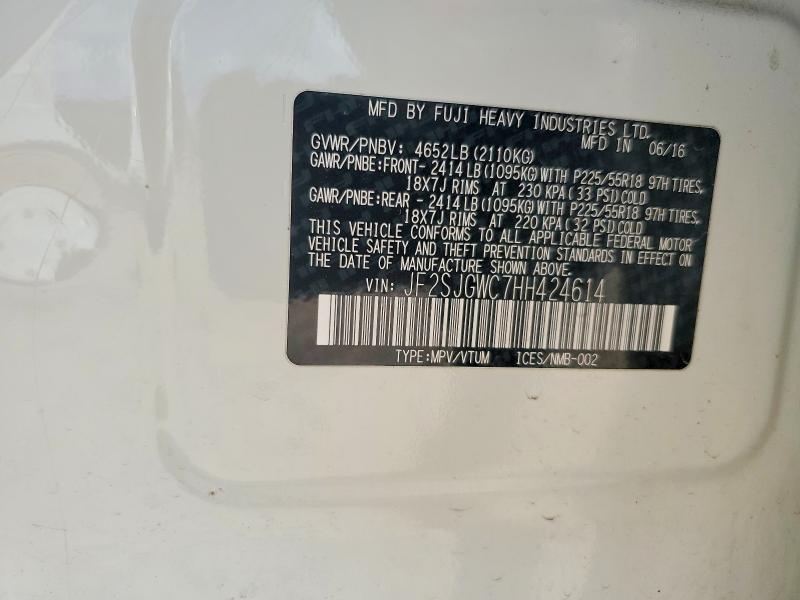 60213866 :رقم المزاد ، JF2SJGWC7HH424614 vin ، 2017 Subaru Forester مزاد بيع