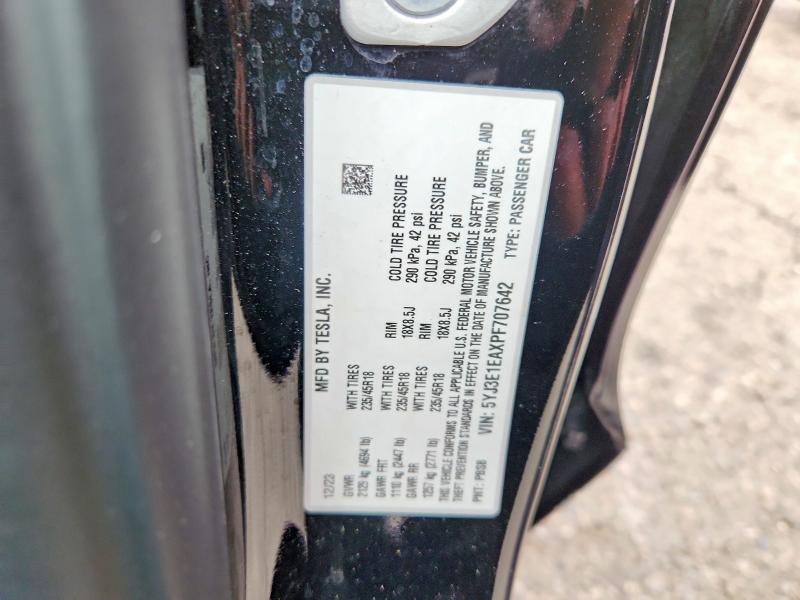 Продажа на аукционе авто 2023 Tesla Model 3, vin: 5YJ3E1EAXPF707642, номер лота: 60597676