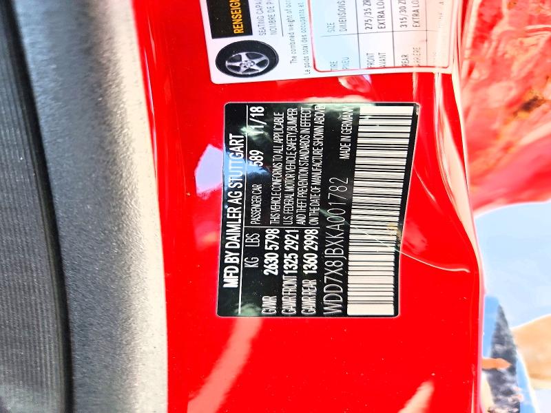 Aukcja sprzedaży 2019 Mercedes-benz Amg Gt, vin: WDD7X8JBXKA001782, numer aukcji: 59922476