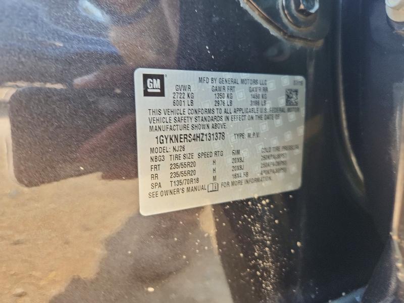62955026 :رقم المزاد ، 1GYKNERS4HZ131378 vin ، 2017 Cadillac Xt5 مزاد بيع