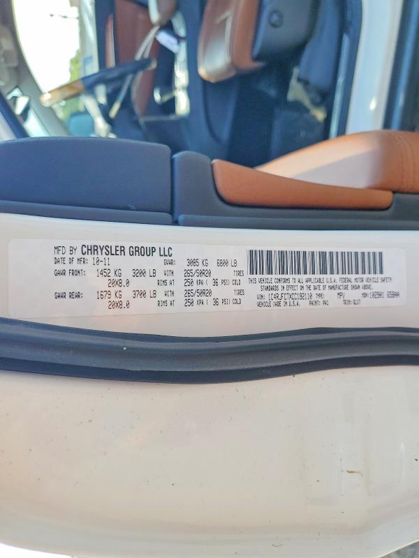 Продаж на аукціоні авто 2012 Jeep Grand Cherokee, vin: 1C4RJFCTXCC192110, номер лоту: 62260296