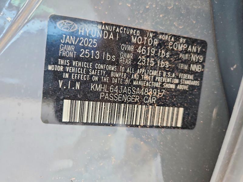 62796536 :رقم المزاد ، KMHL64JA6SA483917 vin ، 2025 Hyundai Sonata مزاد بيع