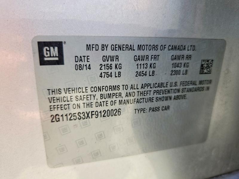 Продажа на аукционе авто 2015 Chevrolet Impala, vin: 2G1125S3XF9120026, номер лота: 60307176