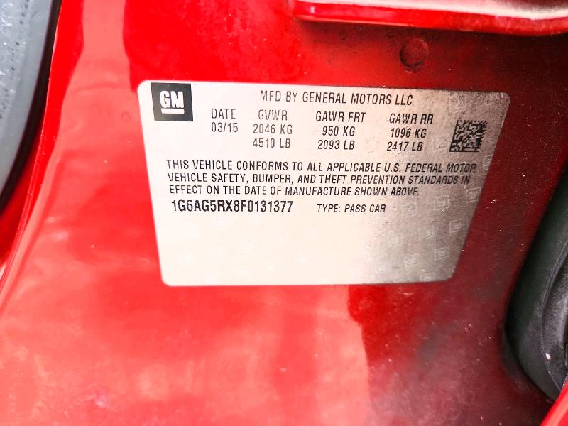 Aukcja sprzedaży 2015 Cadillac Ats, vin: 1G6AG5RX8F0131377, numer aukcji: 60424696