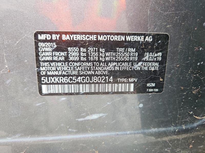 Продаж на аукціоні авто 2016 Bmw X5, vin: 5UXKR6C54G0J80214, номер лоту: 61440326