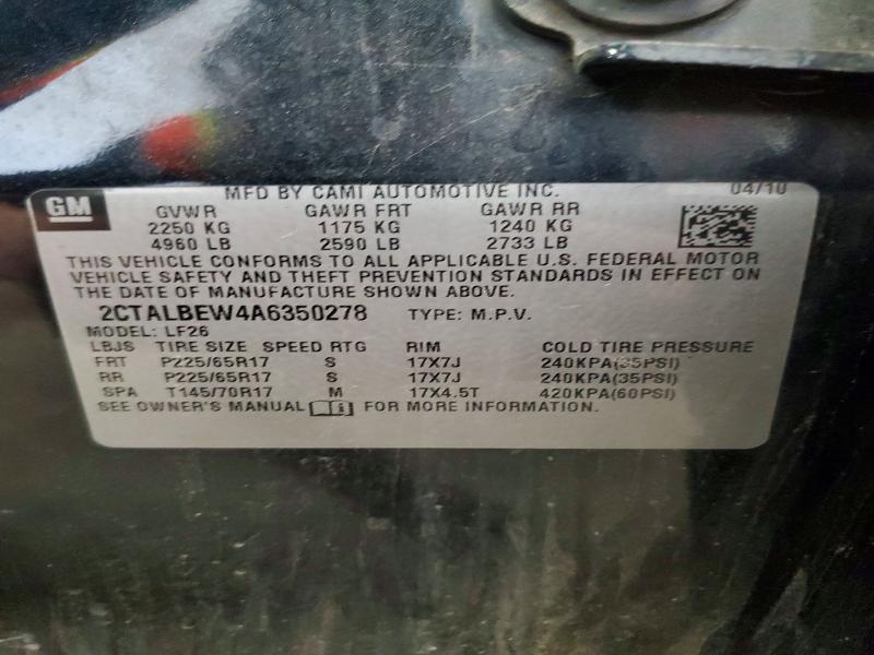 2010 Gmc Terrain მანქანა იყიდება აუქციონზე, vin: 2CTALBEW4A6350278, აუქციონის ნომერი: 61417526