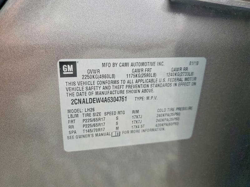 2010 Chevrolet Equinox მანქანა იყიდება აუქციონზე, vin: 2CNALDEW4A6304761, აუქციონის ნომერი: 61880026