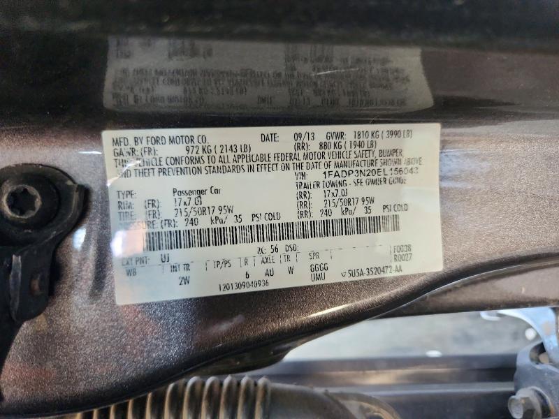 2014 Ford Focus მანქანა იყიდება აუქციონზე, vin: 1FADP3N20EL156043, აუქციონის ნომერი: 63158936