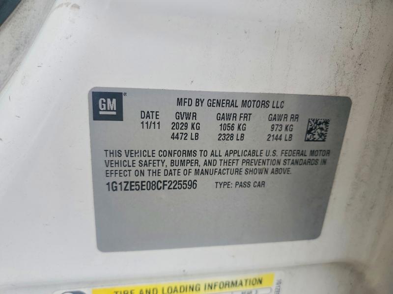 61924476 :رقم المزاد ، 1G1ZE5E08CF225596 vin ، 2012 Chevrolet Malibu مزاد بيع