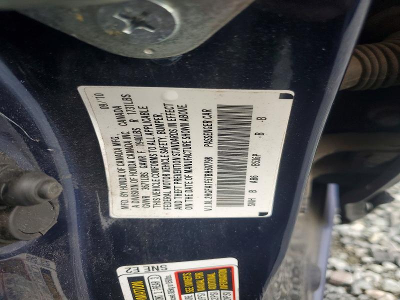 62214926 :رقم المزاد ، 2HGFA1F57BH507798 vin ، 2011 Honda Civic مزاد بيع