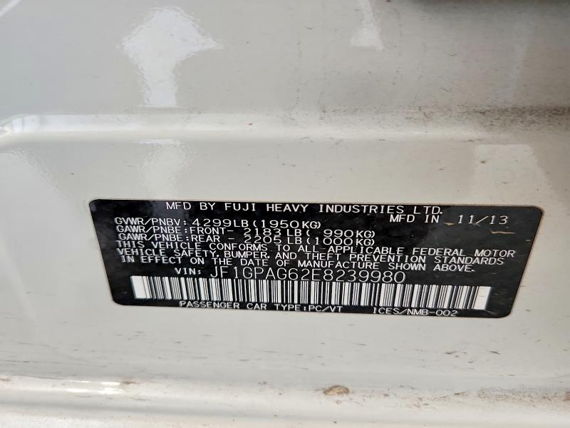 Продаж на аукціоні авто 2014 Subaru Impreza, vin: JF1GPAG62E8239980, номер лоту: 62084366