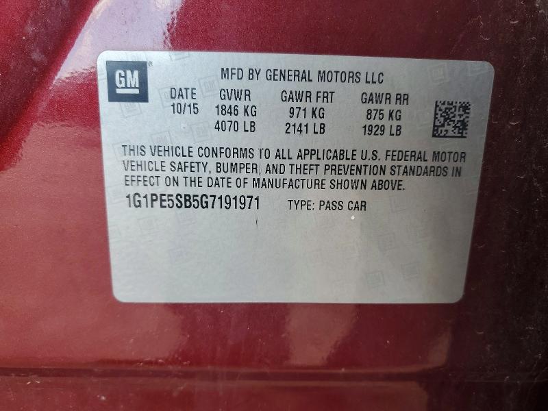 Продаж на аукціоні авто 2016 Chevrolet Cruze Limited, vin: 1G1PE5SB5G7191971, номер лоту: 60881716