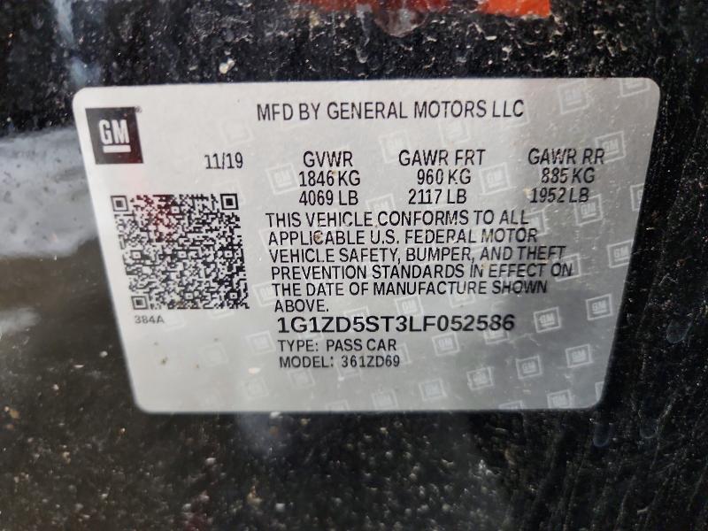 62936496 :رقم المزاد ، 1G1ZD5ST3LF052586 vin ، 2020 Chevrolet Malibu مزاد بيع