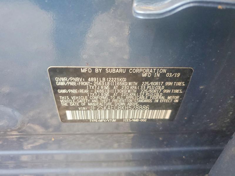 Aukcja sprzedaży 2019 Subaru Forester, vin: JF2SKAEC8KH528886, numer aukcji: 63193846