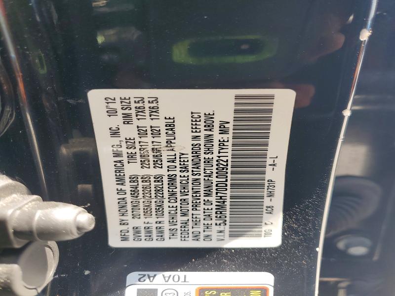 60883996 :رقم المزاد ، 5J6RM4H70DL009221 vin ، 2013 Honda Cr-v مزاد بيع