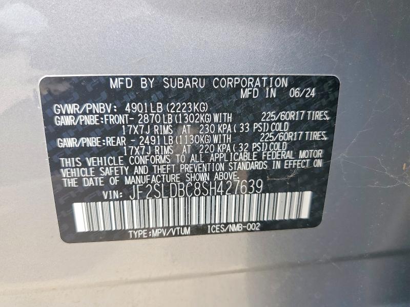 Aukcja sprzedaży 2025 Subaru Forester, vin: JF2SLDBC8SH427639, numer aukcji: 60818426
