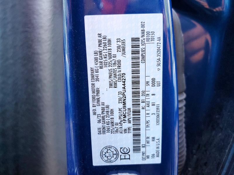 Продаж на аукціоні авто 2023 Ford Escape, vin: 1FMCU9MN2PUA44270, номер лоту: 60138116