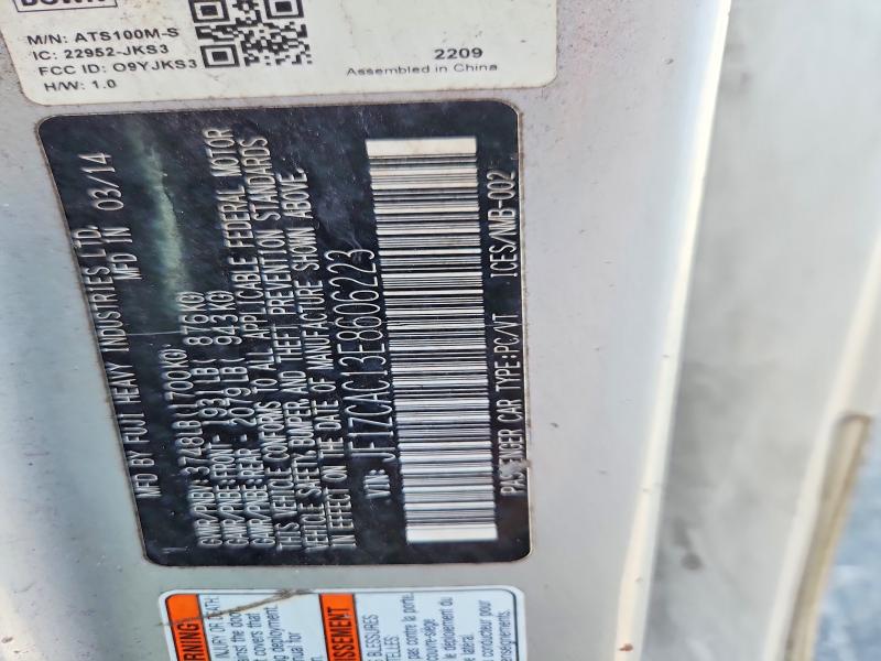 62237326 :رقم المزاد ، JF1ZCAC13E8606223 vin ، 2014 Subaru Brz مزاد بيع