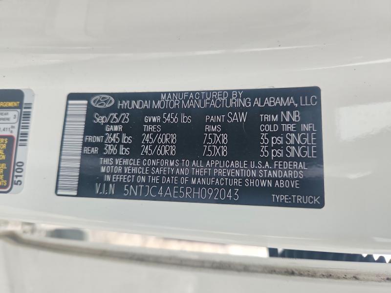 Aukcja sprzedaży 2024 Hyundai Santa Cruz, vin: 5NTJC4AE5RH092043, numer aukcji: 61581656