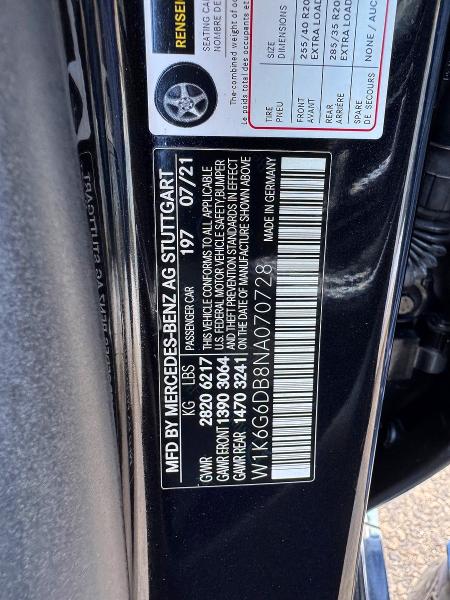 2022 Mercedes-benz S მანქანა იყიდება აუქციონზე, vin: W1K6G6DB8NA070728, აუქციონის ნომერი: 62473806